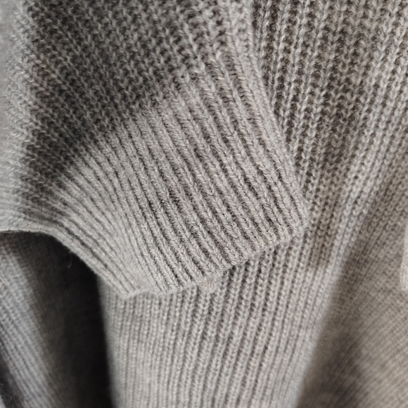Jenni Kayne Cashmere Fisherman Hoodie Sweater Womens Xl Ribbed Relaxed Grey - Picture 4 of 6